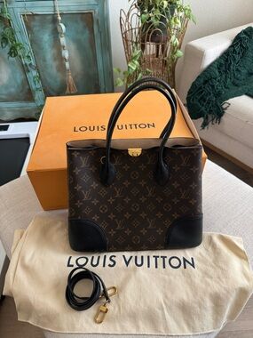 Louis Vuitton Flandarin Brown Monogram Canvas Tote with Black Trim